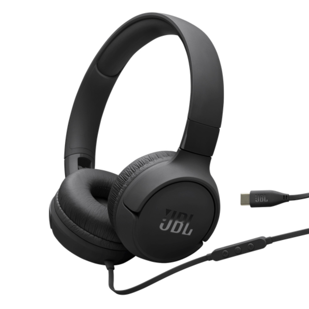 JBL Tune 520C Black USB-C wired headphones